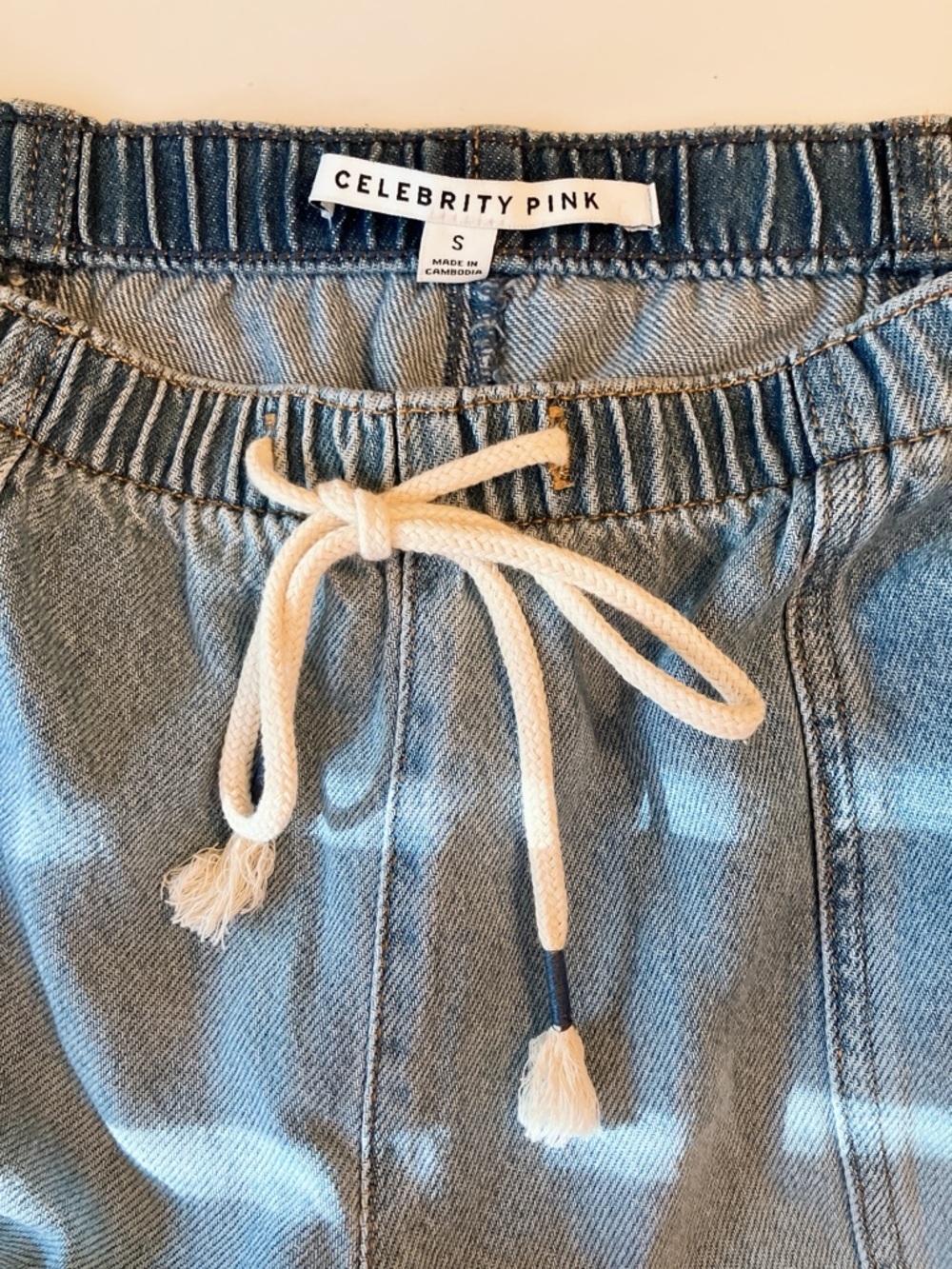 Celebrity-Pink Pull-On High-Rise Wide-Leg Jeans Elastic Small - Picture 5 of 10